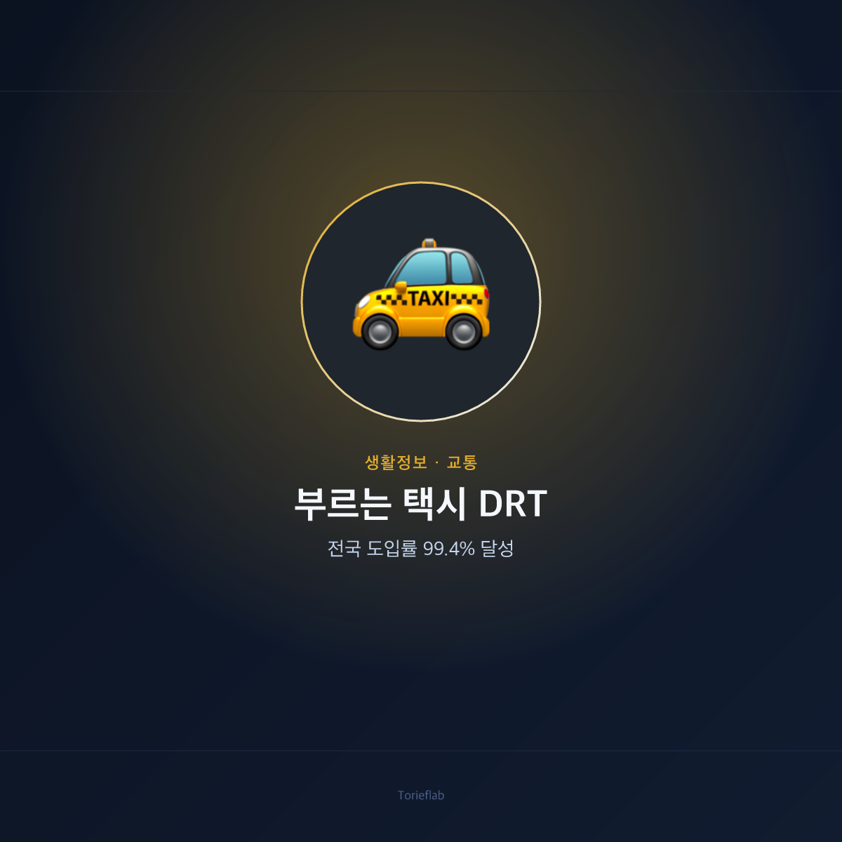 부르는 택시 DRT — 전국 도입률 99.4% 달성