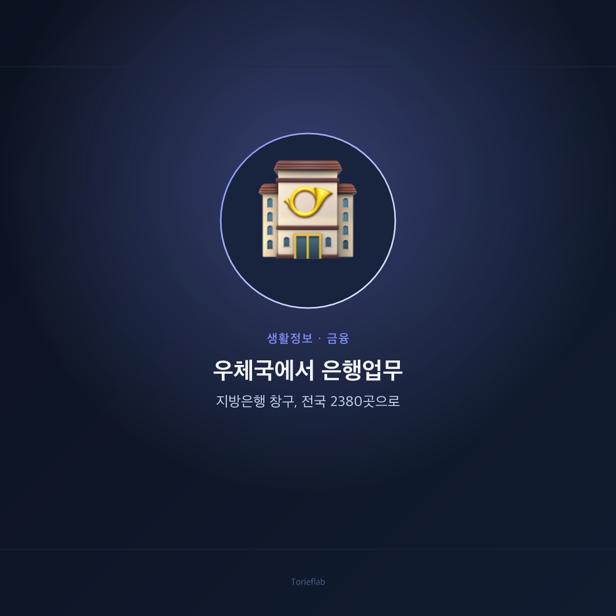 우체국에서 은행업무 — 지방은행 창구, 전국 2380곳으로
