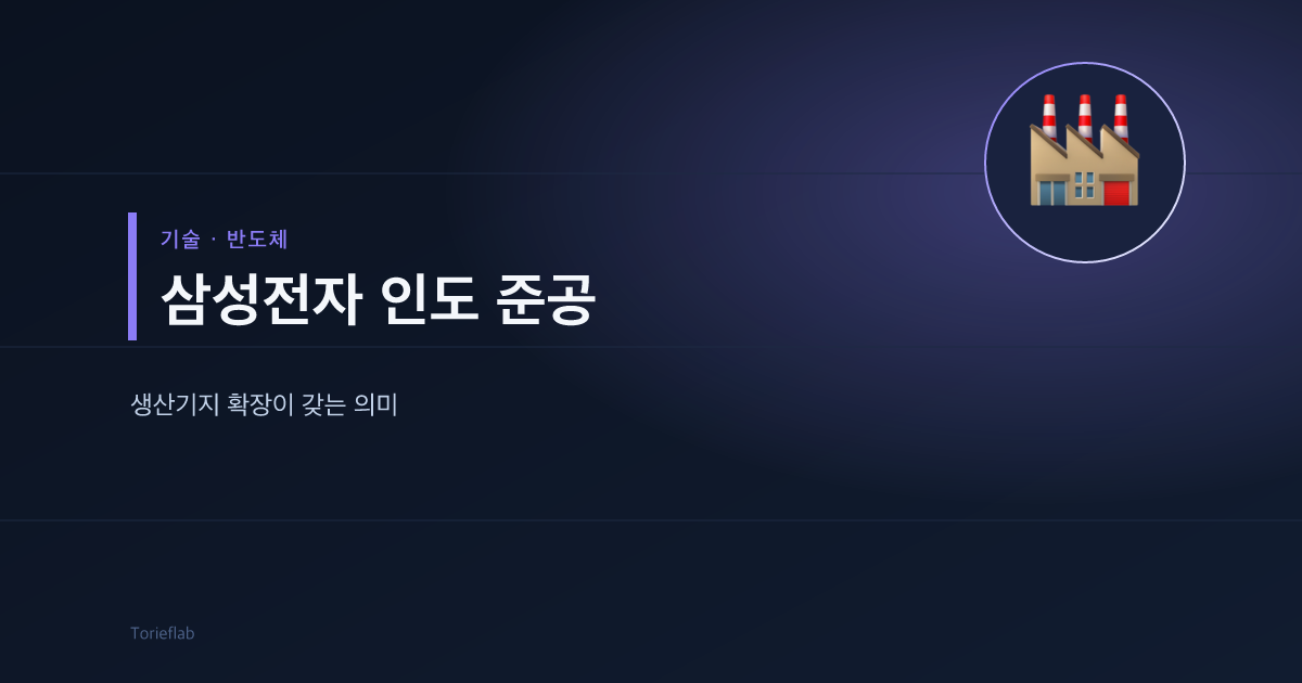 삼성전자 인도 준공 — 생산기지 확장이 갖는 의미